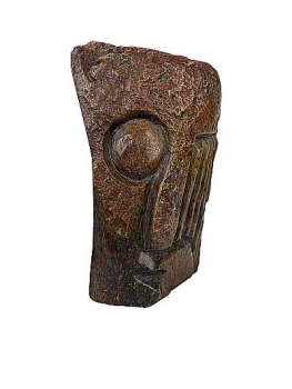 Shona Skulptur Abtsrakt "One Eyed Head" Serpentin aus Zimbabwe